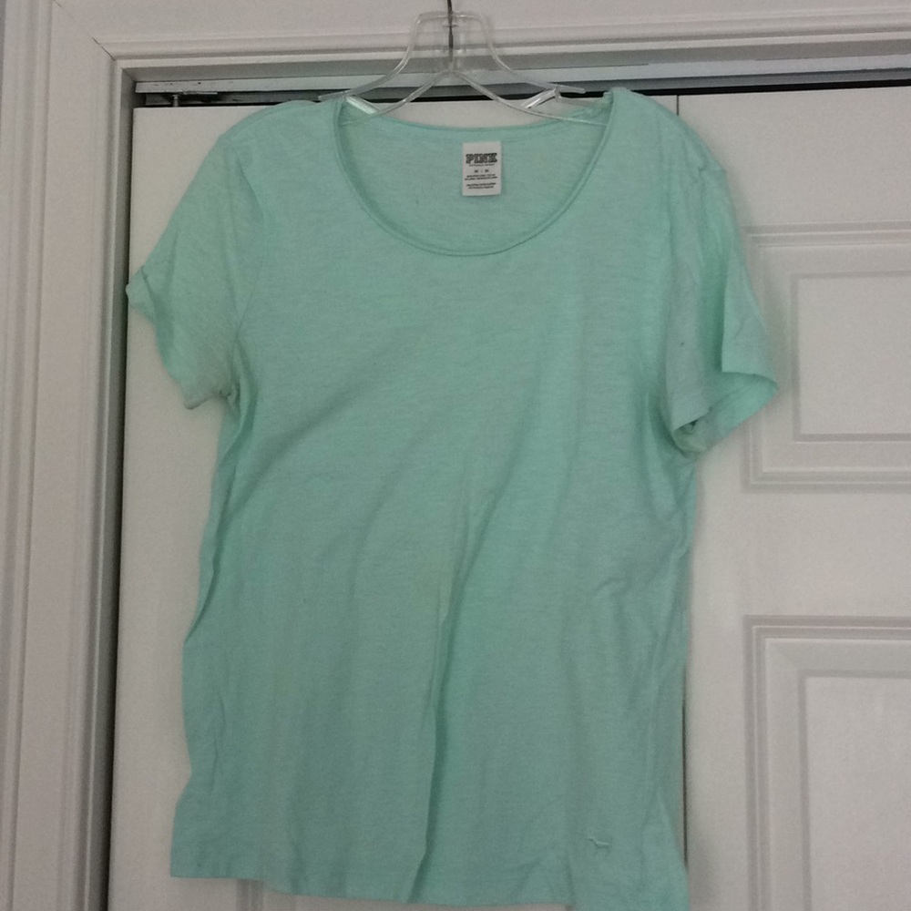 Mint green “Pink” short sleeve T-shirt
